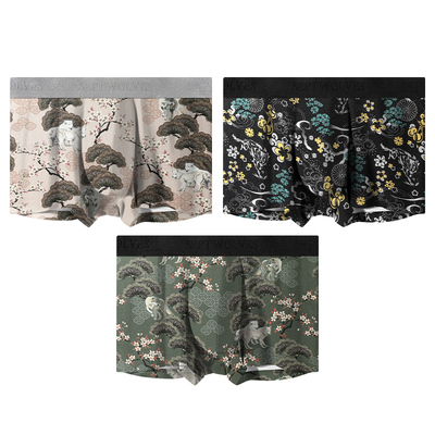 七匹狼男士纯棉平角裤时尚中国风