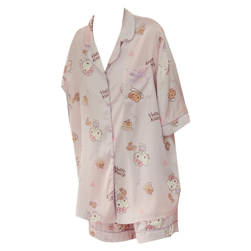 Gukoo/果壳睡衣女夏季HelloKitty联名新款可爱甜美女家居服套装B