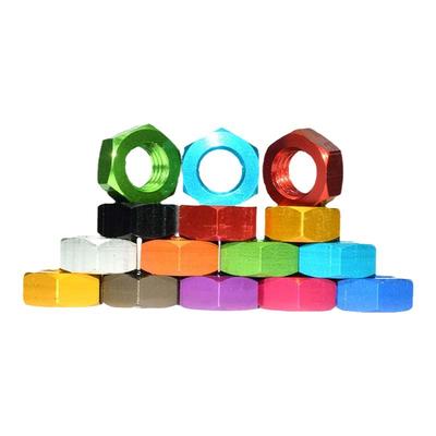 M3-M6彩色铝合金法兰螺母 x4*5防松止退自锁模型电机六角螺丝帽