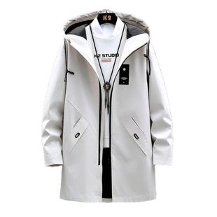 秋装男士风衣中长款韩版潮流秋冬季夹克外套加绒加厚休闲男装衣服