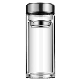 双层茶杯玻璃杯男士泡茶水杯子个人专用隔热防摔大容量高档透明