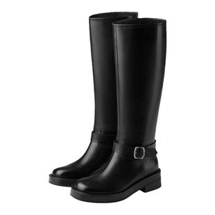 73hours女鞋巴黎画报冬季新款老钱风时髦骑士靴显瘦高筒靴长靴女