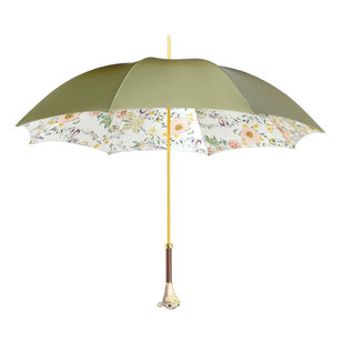 意大利Pasotti松鼠伞花栗鼠彩绘把手新款绿伞布棕柄晴雨伞遮阳伞