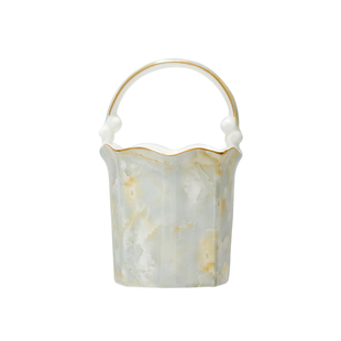 轻奢骨瓷花篮勺子笼家用描金勺子收纳筒汤勺收纳盒餐桌刀叉笼花篮