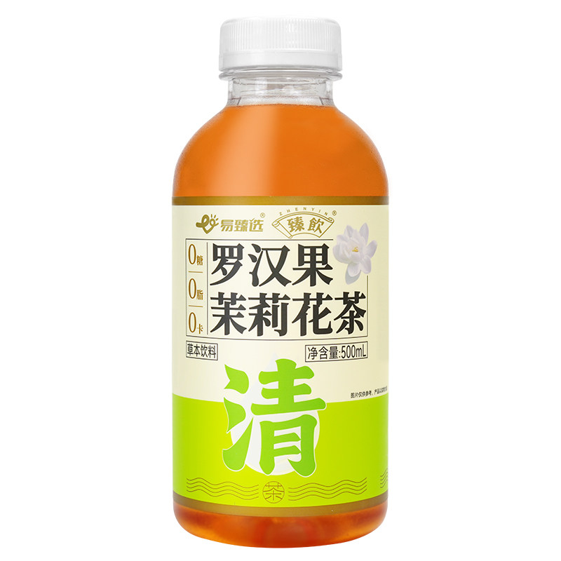 臻饮罗汉果茉莉花500mlX6瓶 网红露营烧烤旅行夏天饮品清凉饮料