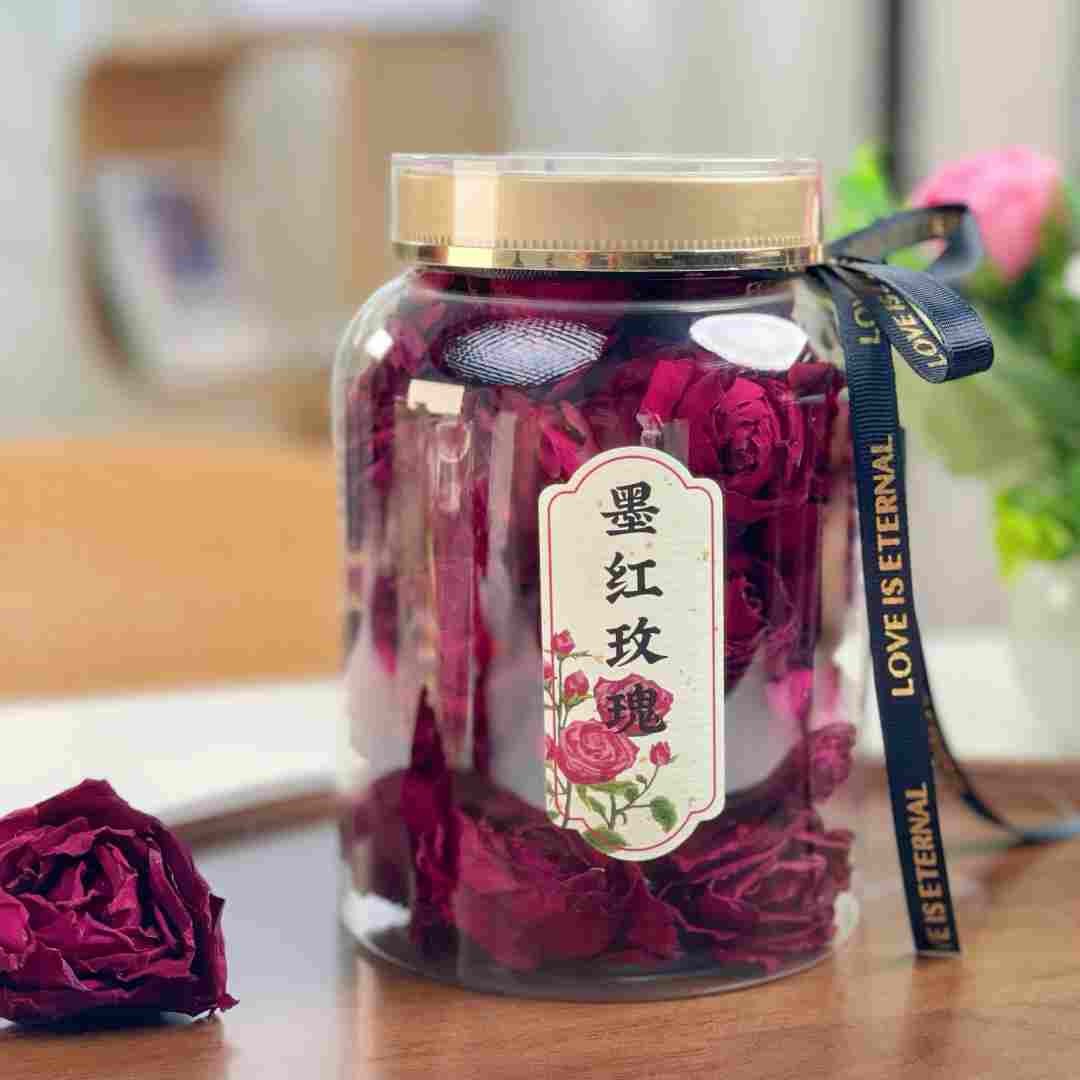 墨红玫瑰2026头水花云南高山墨红玫瑰花茶 冻干无熏硫墨红 罐装