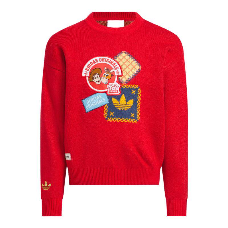 adidas阿迪达斯三叶草男小童装马年新年儿童衣服毛线套头衫KS3164