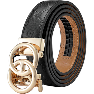 金利来新款皮带真皮轻奢腰带女士自动扣头层牛皮压花纹百搭裤带