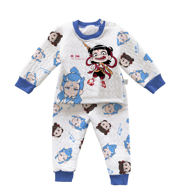 儿童保暖衣套装三层夹棉加厚纯棉