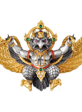 藏式S925纯银个性金翅大鹏鸟吊坠