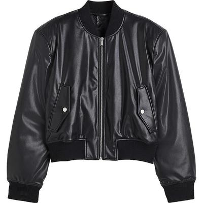 hm女装外套2024春季新款垫肩涂层