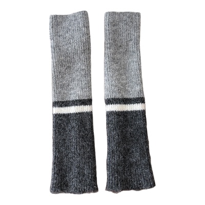 羊毛拼色袜套女秋冬保暖加厚