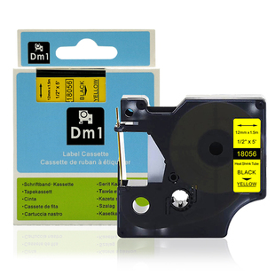 仙启格Dymo达美标签机色带12mm白底黑字艾力生PT-E100/200工业打印机不干胶标签纸佳博LM160 PC420P防水7米