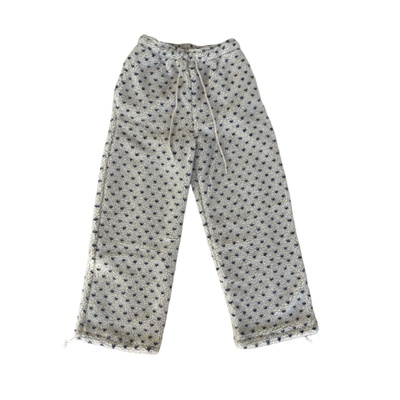 波点羊羔绒加厚阔腿休闲裤女冬