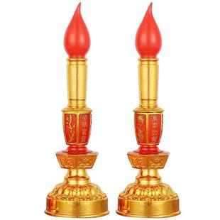 供佛灯电子蜡烛灯led充电神台长明电池财神爷灯招财家用佛前烛台