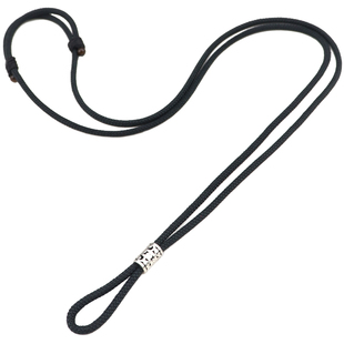 大孔平安扣专用挂绳可调节戒指吊坠绳子挂脖纯银玉佩玉坠挂件项链