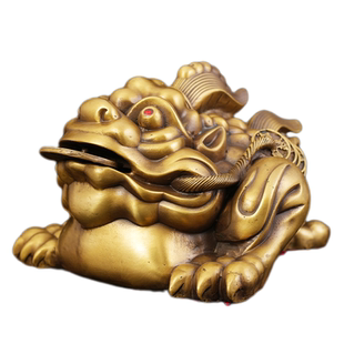 黄铜霸王独角金蟾金蝉大号摆件三足蟾客厅玄关酒柜三脚蟾蜍店铺