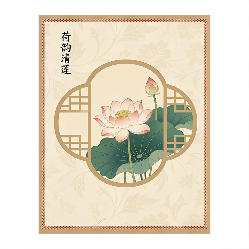 新中式免打孔防水加厚防霉浴帘