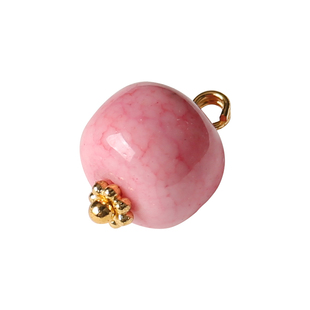 仿玉石扣子中国风旗袍汉服唐装盘扣中式衬衫圆形琉璃珠子纽扣粉色