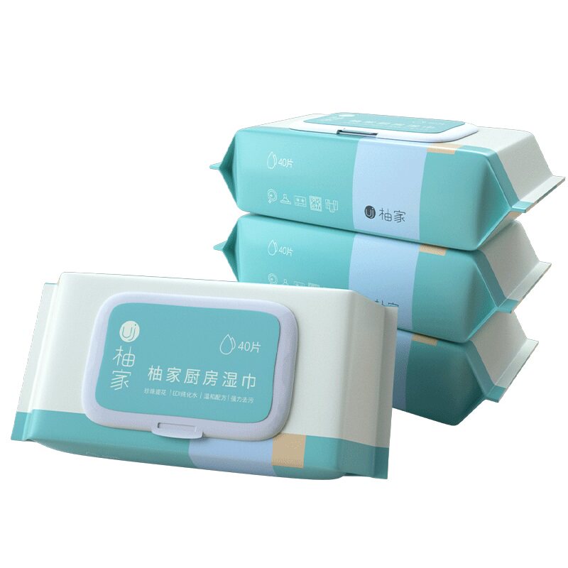 柚家厨房湿巾纸清洁去污