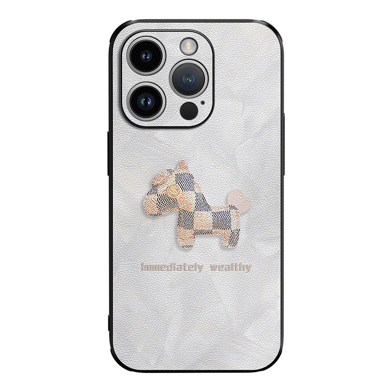 小马适用苹果16手机壳新款iPhone17promax全包14pro皮纹13浮雕15pro防摔12爆款11系列x女款pl