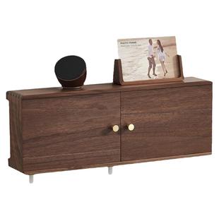 实木wifi路由器收纳盒壁挂式机顶盒置物架墙上电视柜电线插座遮挡