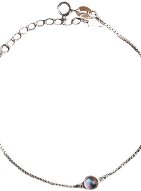 左手天然蓝月光石纯银简约