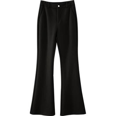 娅丽达加绒喇叭裤女裤子