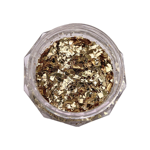 美甲日系高亮金银碎片2026新款贝壳金箔片指甲不规则超薄锡箔饰品