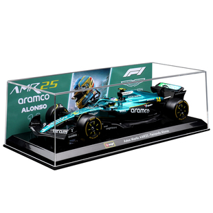 比美高1:24阿斯顿马丁AMR25 F1赛车合金车模方程式灯光展示盒收藏