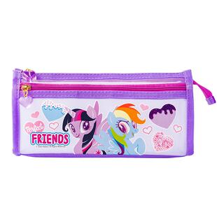 iiGEN一正学生文具小马宝莉双层三角网纱笔袋 初中生大容量细腻网纱袋儿童文具袋小学生女生高颜值收纳袋