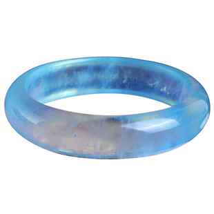 天然冰种海蓝宝手镯爆闪女款蓝色镯子饰品情侣生日礼物送鉴定证书