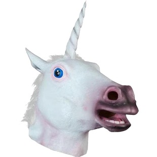 独角兽头套面具全脸马脸马头动物头套抖音搞怪马面具搞笑马头套