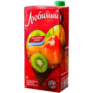 俄罗斯果汁原装进口饮料 喜爱牌0添加剂混合橙汁芒果汁950mlx2盒