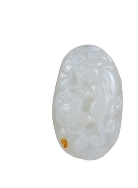 青峰玉业玉器新疆和田玉籽料玉白玉手把件 和田玉昆仑玉玉貔貅手