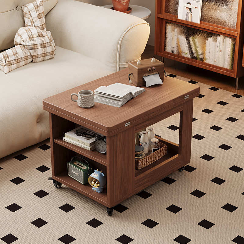 实木可升降沙发边几旋转小推车客厅家用可移动折叠茶几简约小桌子