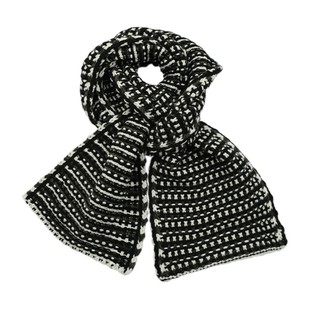 围巾女冬季2025新款加厚送女朋友生日礼物复古黑白条纹初中生围脖