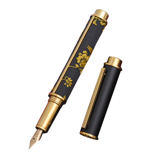 HERO/英雄英雄18K金笔尖2192钢笔礼盒套装花开富贵牡丹自用收藏礼物送礼成人男士女生款商务办公练字用复古风