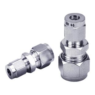 304不锈钢卡套接头卡套直通变径接头不锈钢卡套式直通异径接头6-8