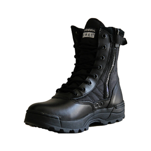 春秋男女户外战术靴高帮马丁靴沙漠登山鞋透气侧拉链防滑一体鞋舌