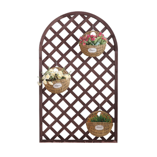 阳台花架实木壁挂式月季墙面防腐木网格架植物爬藤架户外墙上装饰