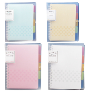 日本kokuyo国誉活页本壳子柔光淡彩曲奇B5八孔一米新纯A5线圈本A4