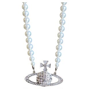 细节满分~西太后土星大号珍珠项链女秋冬精致独特漂亮毛衣链配饰