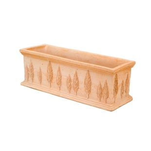 意大利进口陶盆手工陶土丝柏浮雕透气防水室内长条形园艺花盆