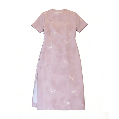 柒院家微胖大码新中式改良连衣裙