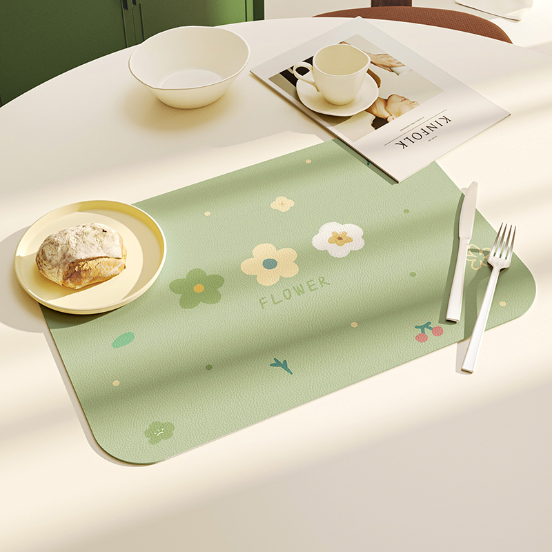 皮革餐垫防油防水免洗餐桌垫小学生儿童碗垫隔热垫子防烫碗垫杯垫