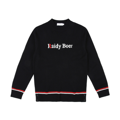 雷迪波尔绵羊毛螺纹圆领毛衣