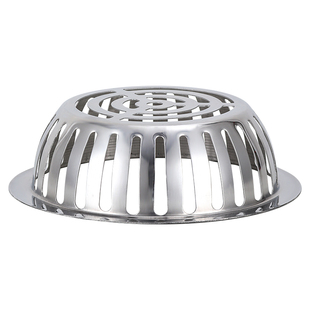 阳台地漏盖天台屋顶排水管不锈钢防堵树叶防鼠110凸形75过滤网罩