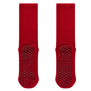 本命年红色瑜伽袜子防滑专业女2025新款冬普拉提训练室内运动专用