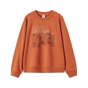 森马史努比系列卫衣女卡通落肩宽松衣服个性秋设计感图案上衣小众